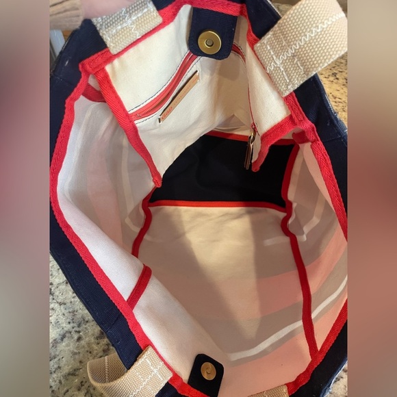 Gap Striped leather trimmed Canvas Tote Bag - Picture 6 of 6